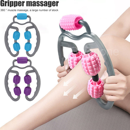 U Shape Trigger Point Massage Roller – Full Body Muscle Massager for Arms, Legs, Neck & Recovery (4 Wheels)