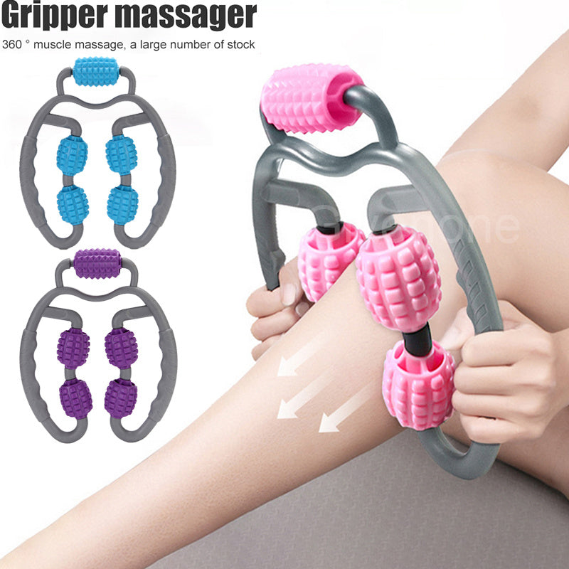 U Shape Trigger Point Massage Roller – Full Body Muscle Massager for Arms, Legs, Neck & Recovery (4 Wheels)