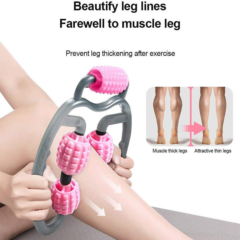 U Shape Trigger Point Massage Roller – Full Body Muscle Massager for Arms, Legs, Neck & Recovery (4 Wheels)