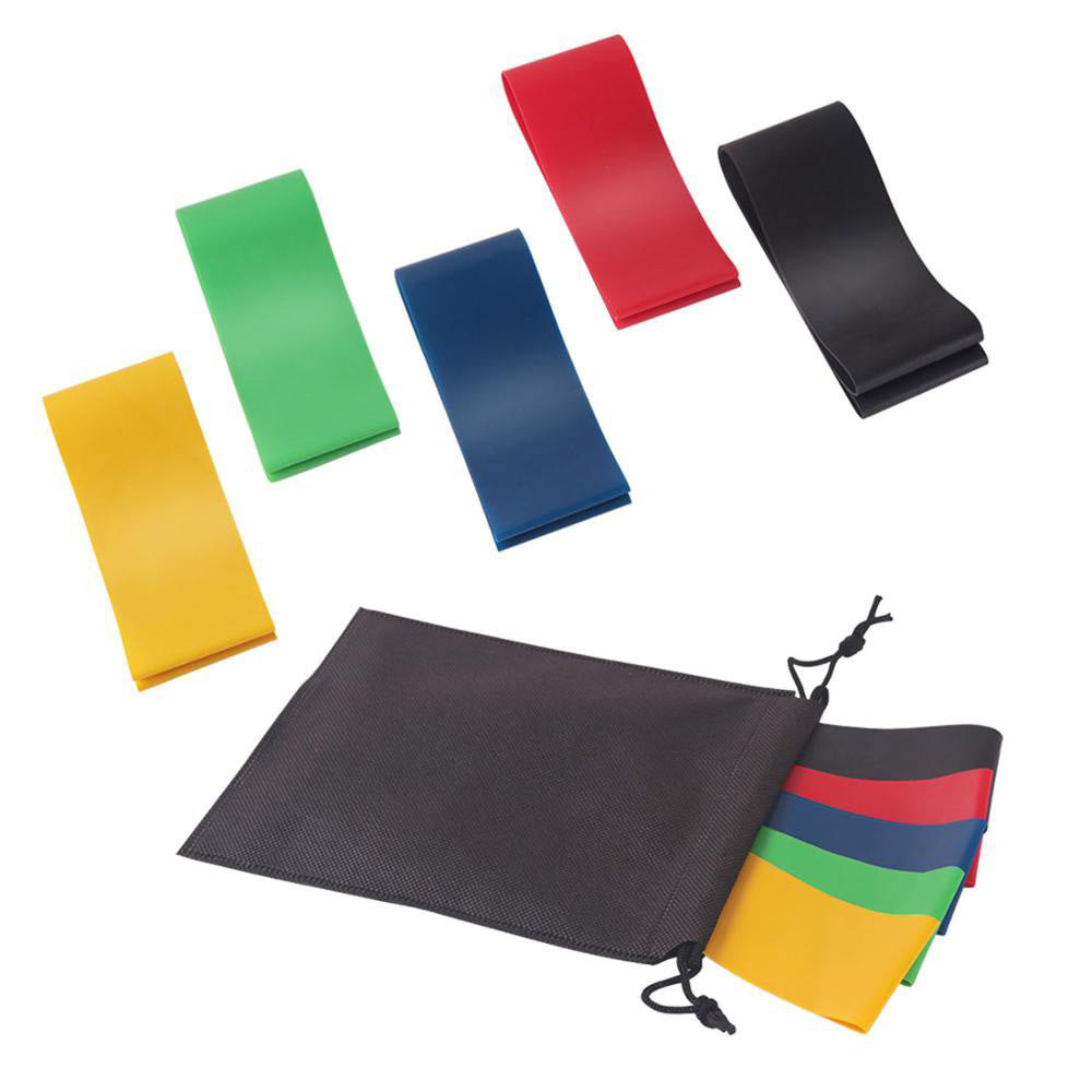 Set of 5 Resistance Loop Bands – Latex Workout Bands for Fitness, Yoga & Training