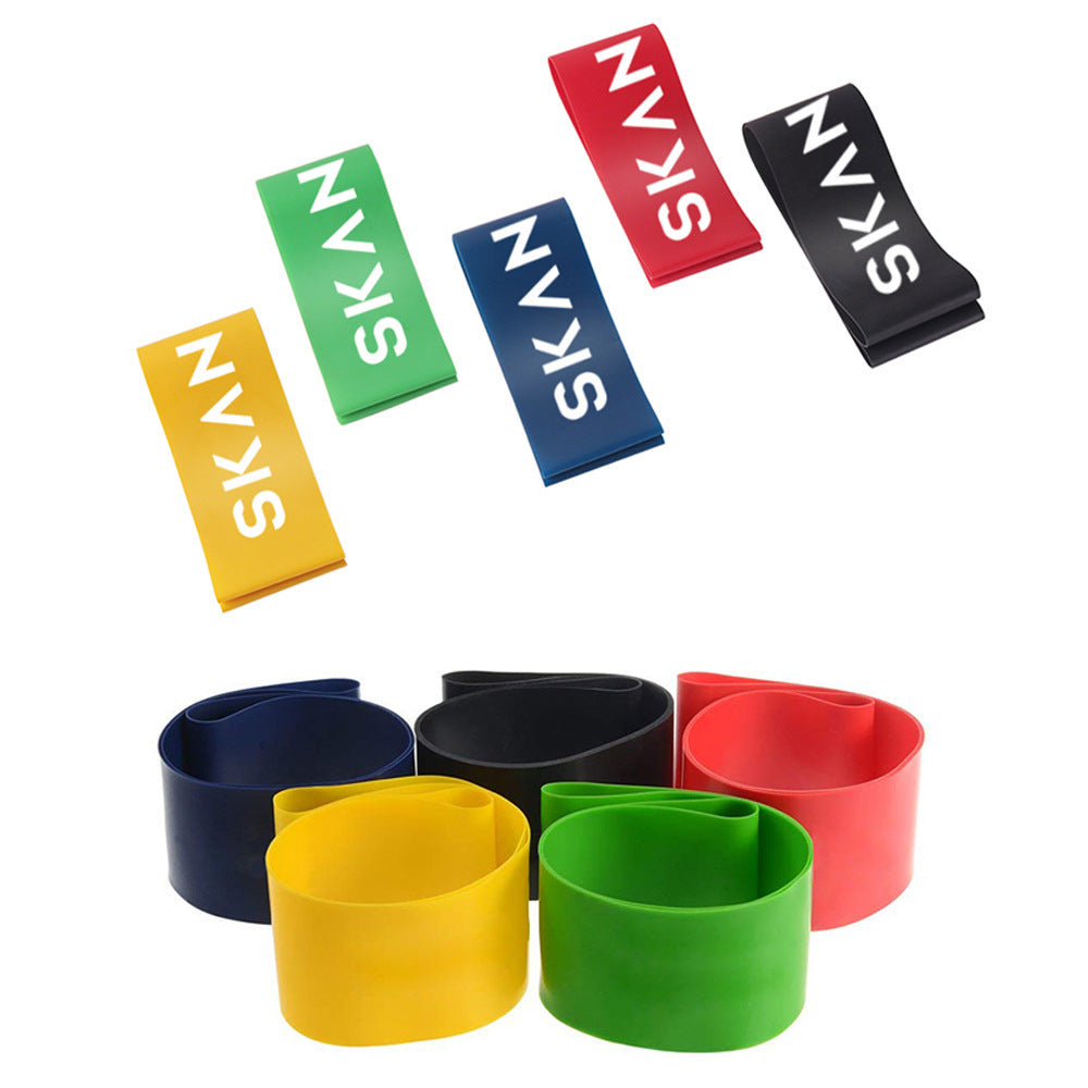 Set of 5 Resistance Loop Bands – Latex Workout Bands for Fitness, Yoga & Training
