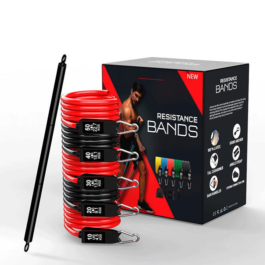 11pcs Resistance Band Set – 200lb Latex Bands for Strength, Yoga & Home Workouts